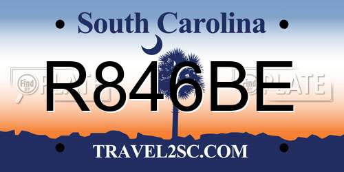 R846BE South Carolina License Plate