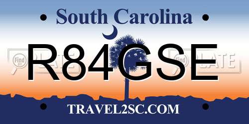R84GSE South Carolina License Plate