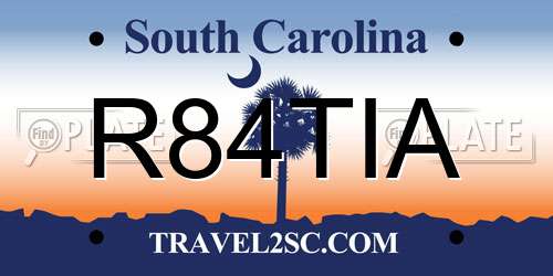 R84TIA South Carolina License Plate