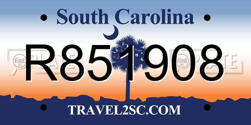 R851908 South Carolina License Plate