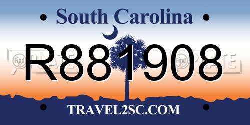 R881908 South Carolina License Plate