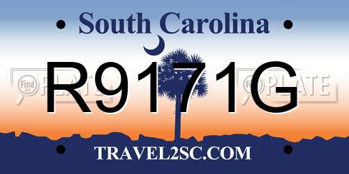 R9171G South Carolina License Plate