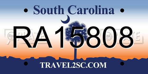 RA15808 South Carolina License Plate
