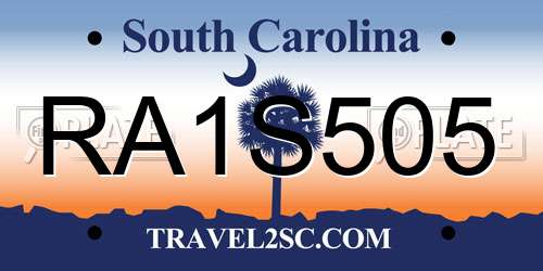RA1S505 South Carolina License Plate