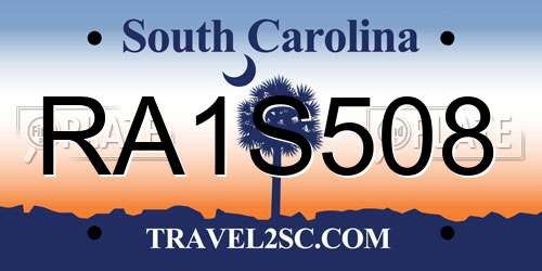 RA1S508 South Carolina License Plate