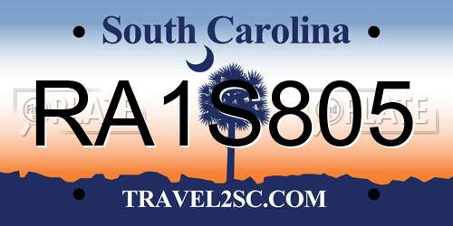 RA1S805 South Carolina License Plate