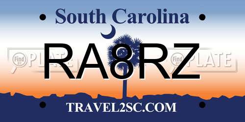 RA8RZ South Carolina License Plate