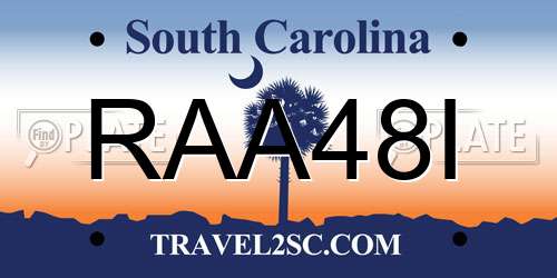 RAA48I South Carolina License Plate