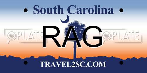 RAG South Carolina License Plate