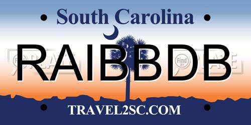 RAIBBDB South Carolina License Plate