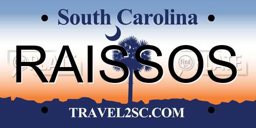 RAISSOS South Carolina License Plate