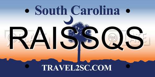 RAISSQS South Carolina License Plate