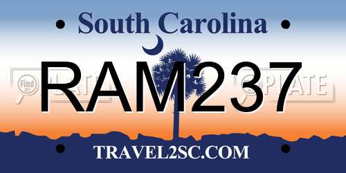 RAM237 South Carolina License Plate