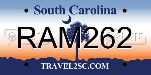 RAM262 South Carolina License Plate