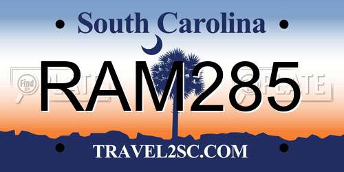RAM285 South Carolina License Plate
