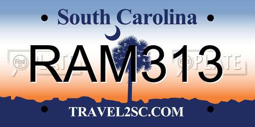 RAM313 South Carolina License Plate