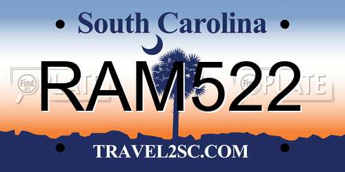 RAM522 South Carolina License Plate