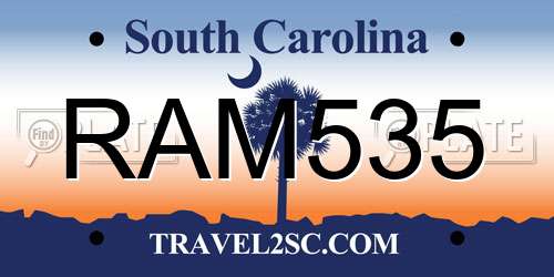 RAM535 South Carolina License Plate