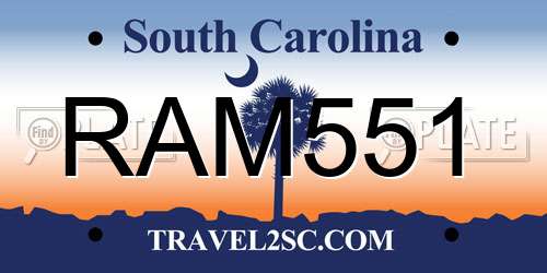 RAM551 South Carolina License Plate