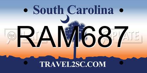 RAM687 South Carolina License Plate