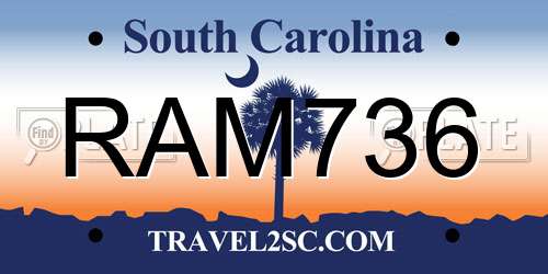 RAM736 South Carolina License Plate