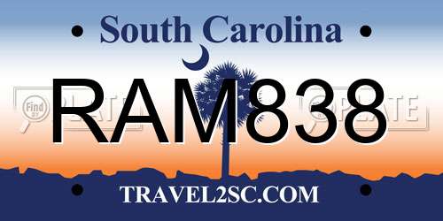 RAM838 South Carolina License Plate