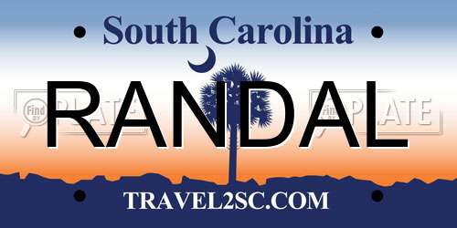 RANDAL South Carolina License Plate