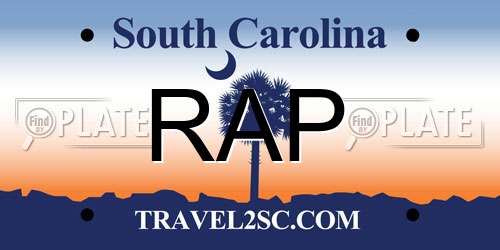 RAP South Carolina License Plate