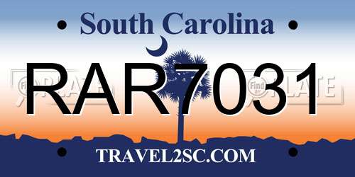 RAR7031 South Carolina License Plate
