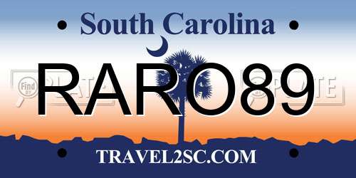 RARO89 South Carolina License Plate