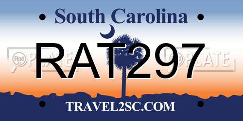 RAT297 South Carolina License Plate
