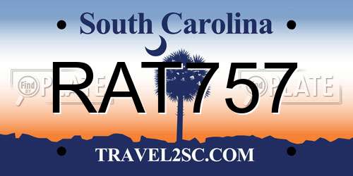 RAT757 South Carolina License Plate