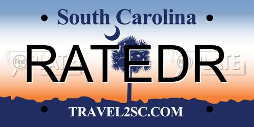 RATEDR South Carolina License Plate