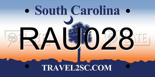 RAU028 South Carolina License Plate