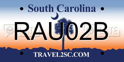 RAU02B South Carolina License Plate