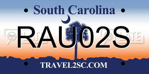 RAU02S South Carolina License Plate