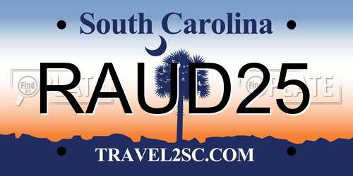 RAUD25 South Carolina License Plate