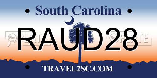 RAUD28 South Carolina License Plate