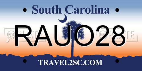 RAUO28 South Carolina License Plate