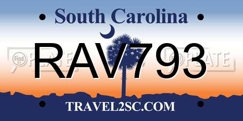 RAV793 South Carolina License Plate