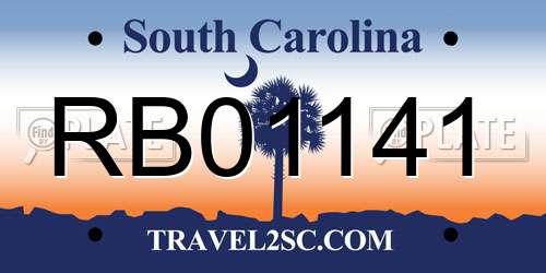 RB01141 South Carolina License Plate