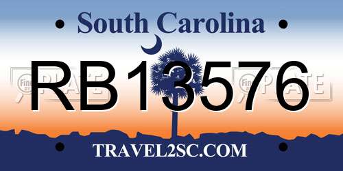 RB13576 South Carolina License Plate