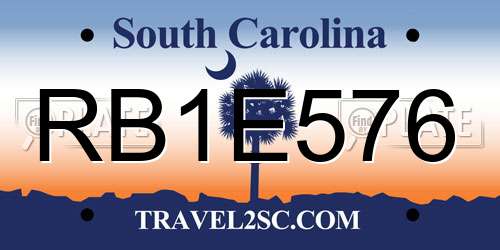 RB1E576 South Carolina License Plate