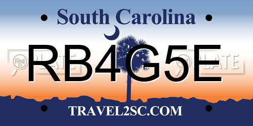 RB4G5E South Carolina License Plate