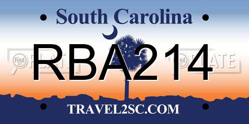 RBA214 South Carolina License Plate