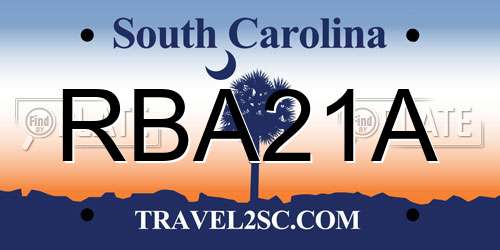 RBA21A South Carolina License Plate