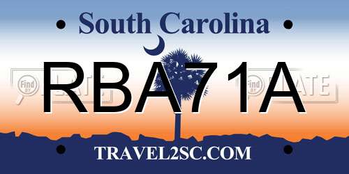 RBA71A South Carolina License Plate