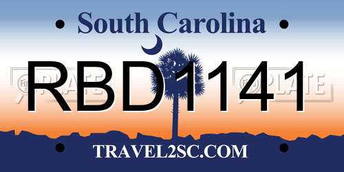 RBD1141 South Carolina License Plate
