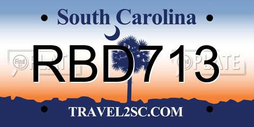 RBD713 South Carolina License Plate