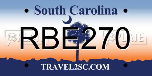 RBE270 South Carolina License Plate